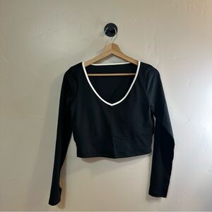 Gilly Hicks Active Recharge Long Sleeve Plunge Top Large NWOT